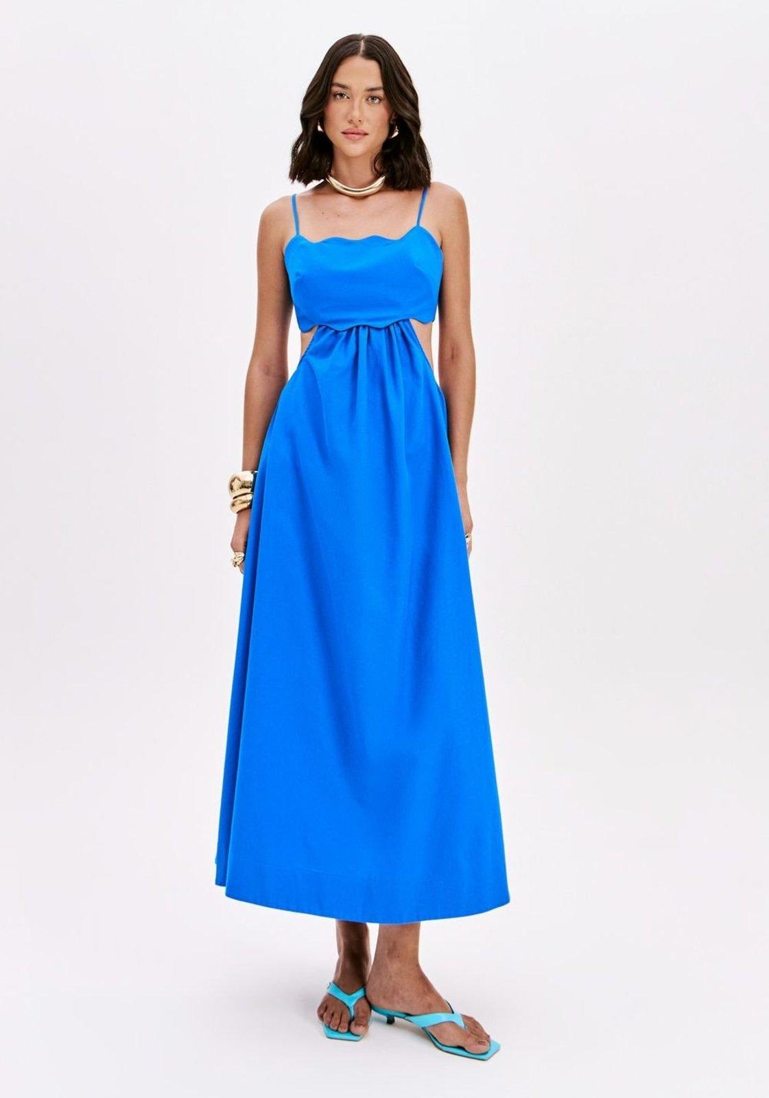 Vestido De Alças Super Midi Lança Perfume