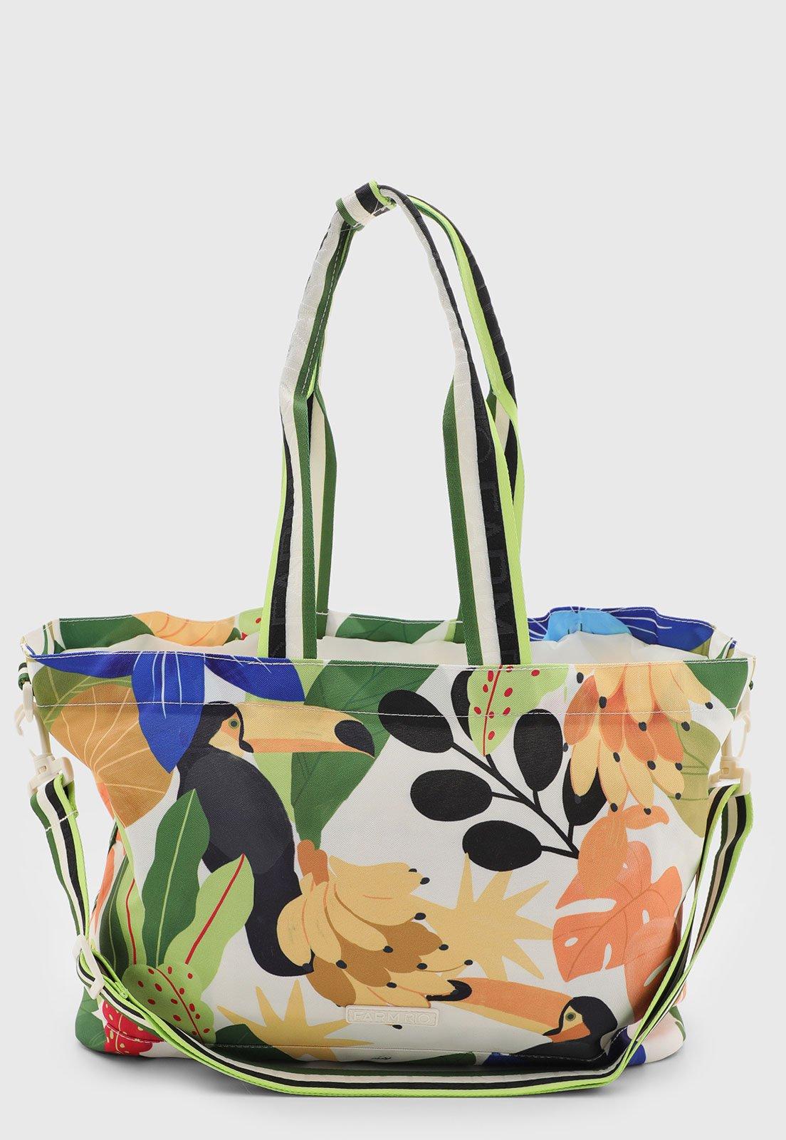 Bolsa Feminina FARM Estampa Tropical Branca