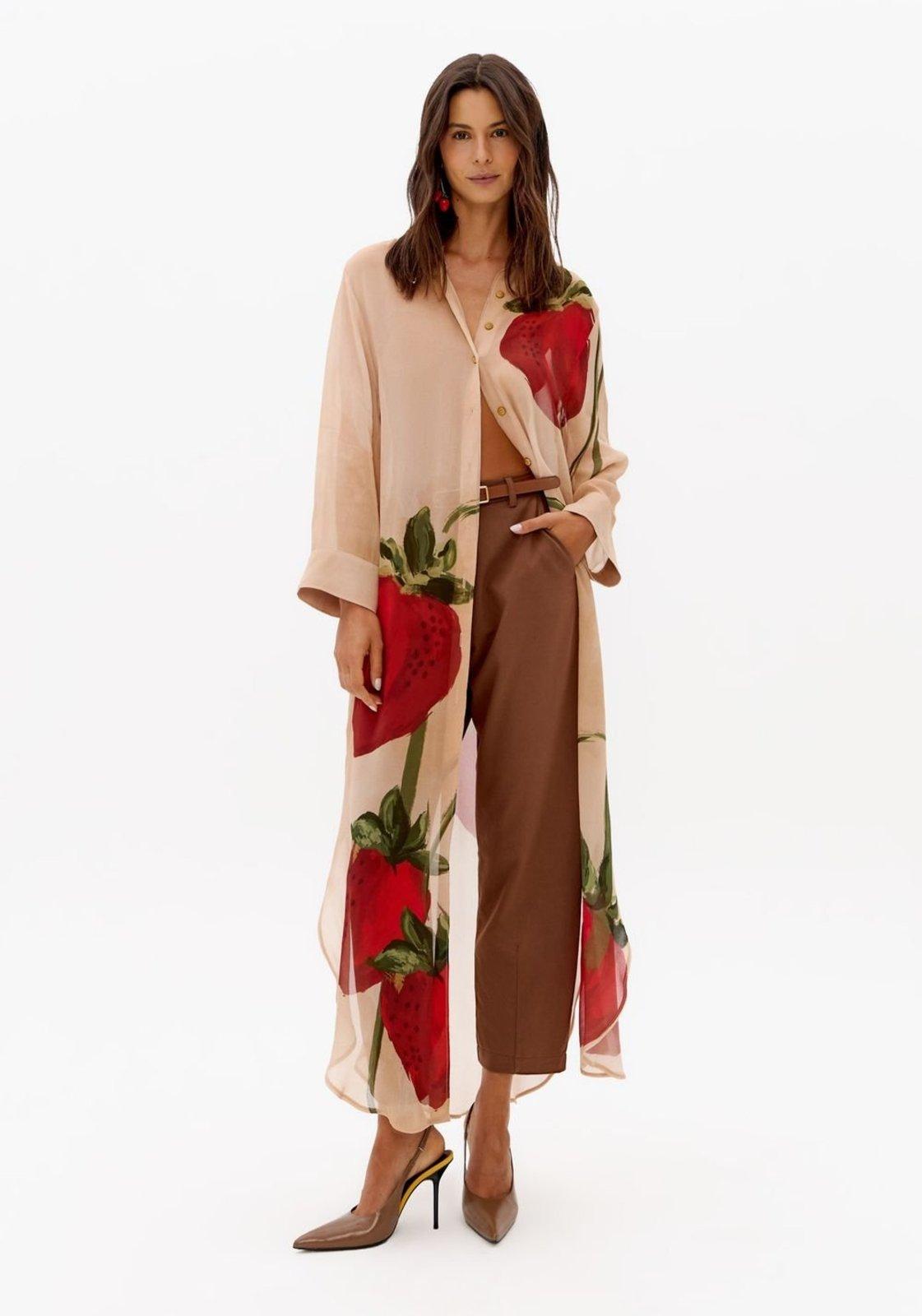 Calça Baggy Cintura Alta Com Viscose Lança Perfume