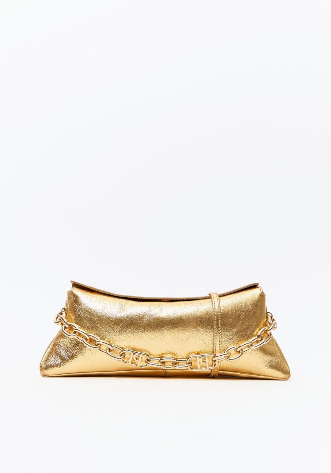 Bolsa Clutch Couro Alça Corrente Lança Perfume