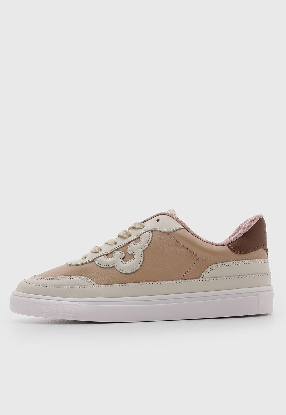 Tênis Feminino Capodarte Cano Baixo Logo Bege