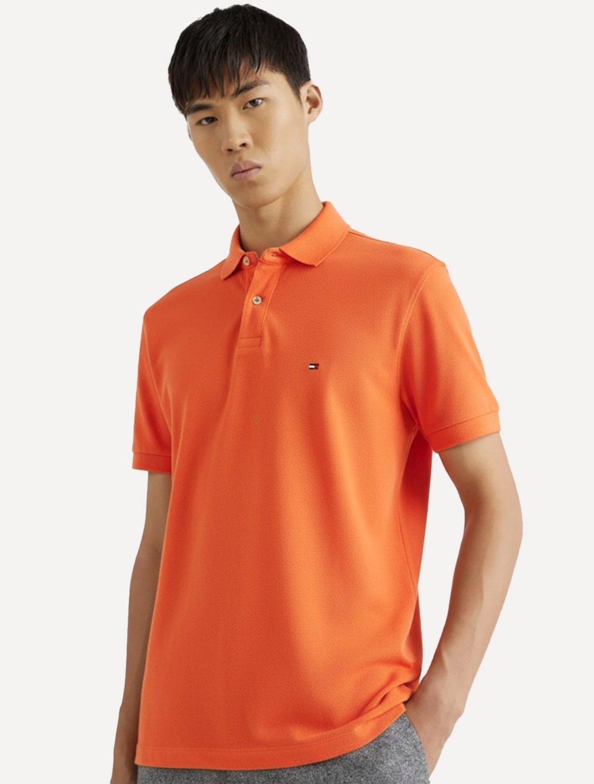 Polo Tommy Hilfiger Regular Piquet Light Button 1985 Laranja