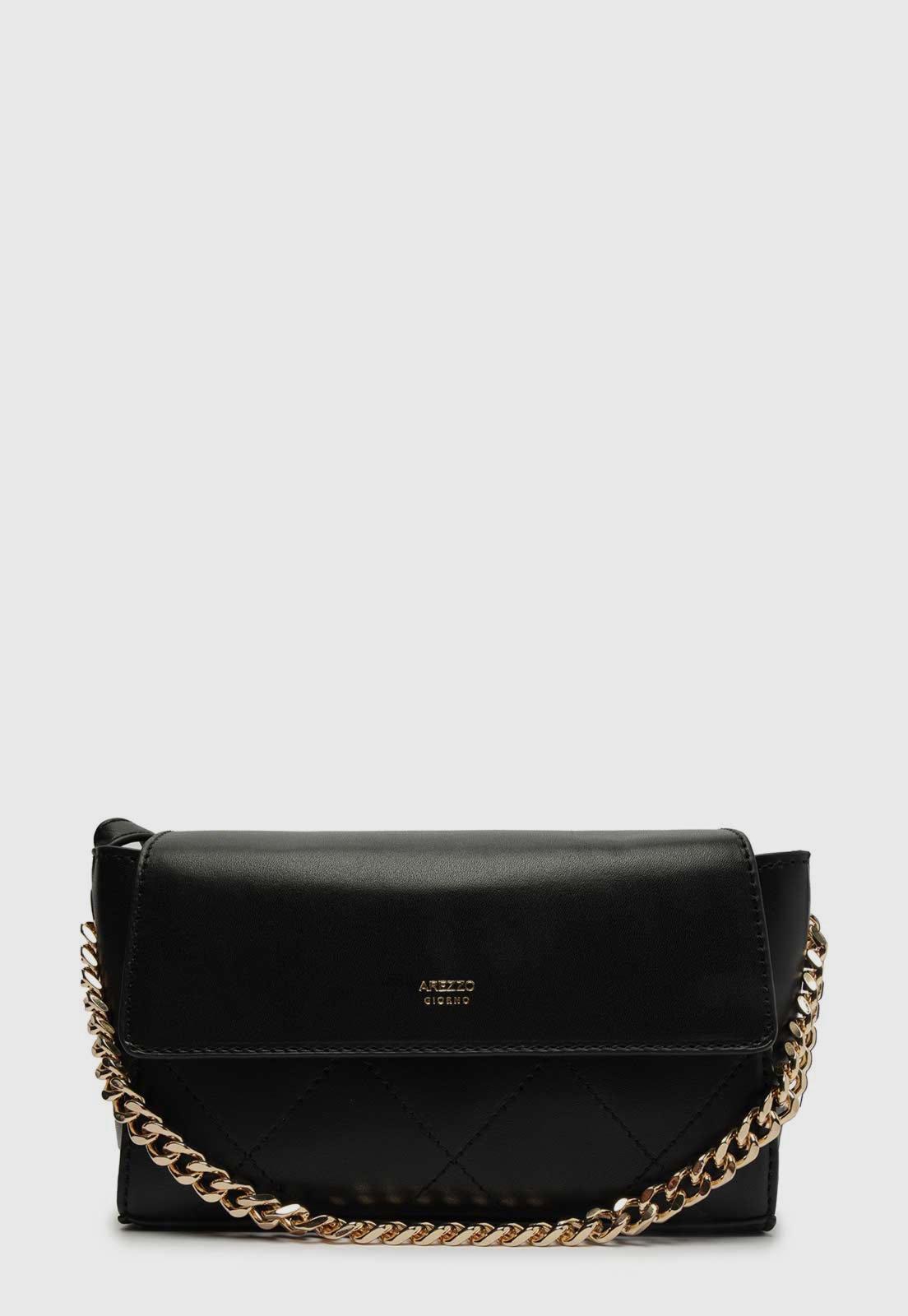 Bolsa Tiracolo Arezzo Alça Dupla Preta