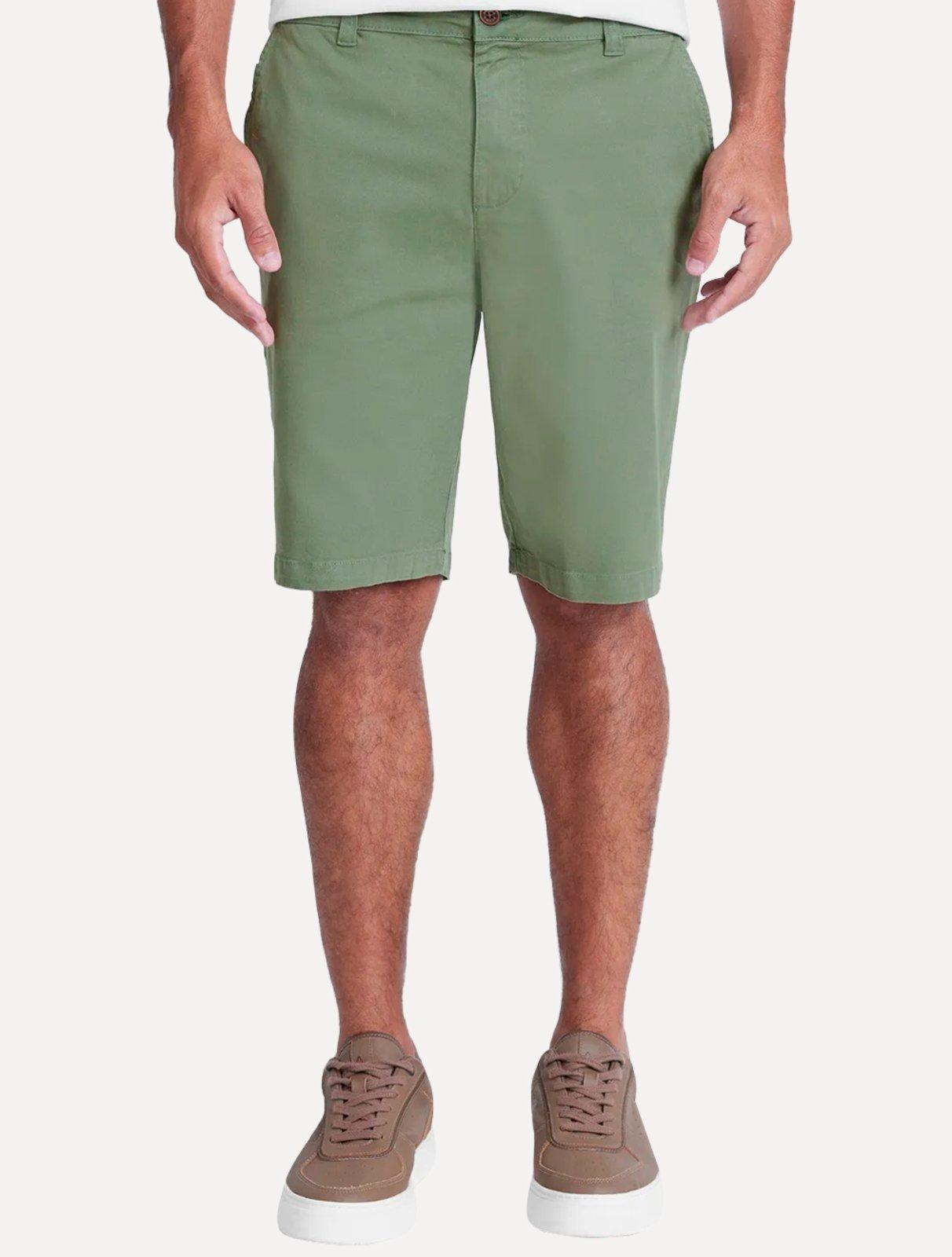 Bermuda Aramis Masculina Chino Cotton Sarja Verde