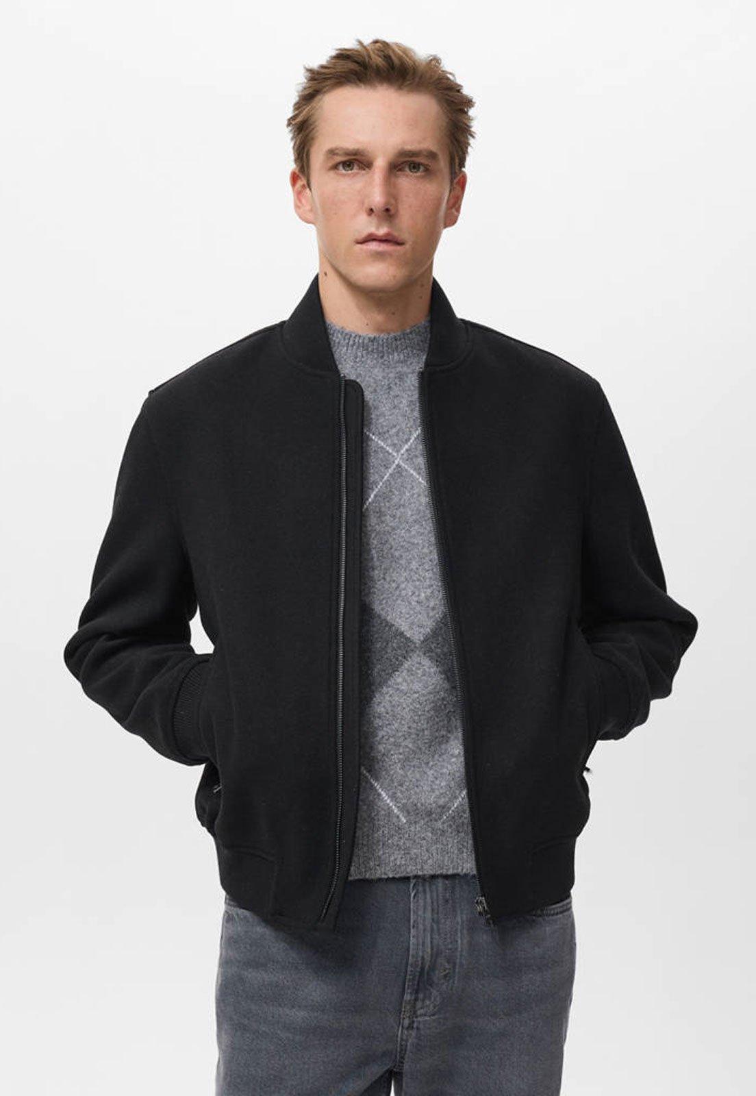 Jaqueta Masculina Mango Bomber Preta