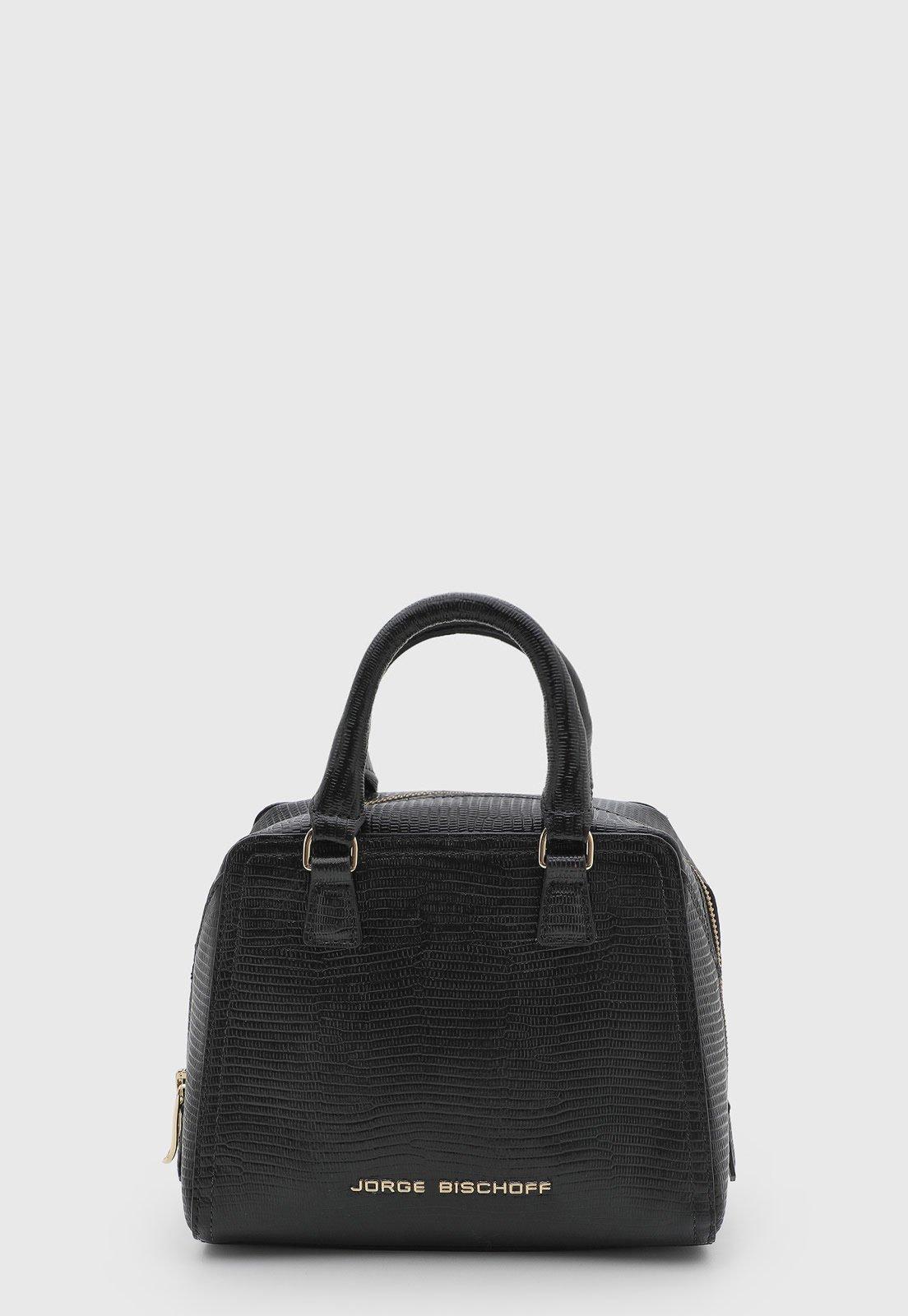 Bolsa Feminina Jorge Bischoff Couro Média Preta