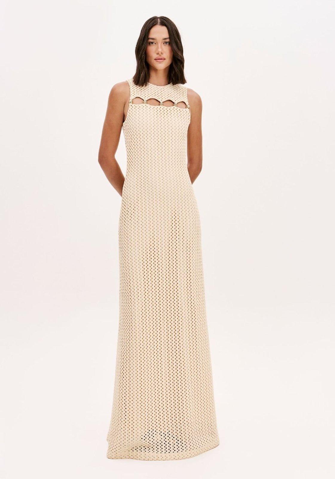 Vestido Tela Com Recortes E Aviamentos Lança Perfume