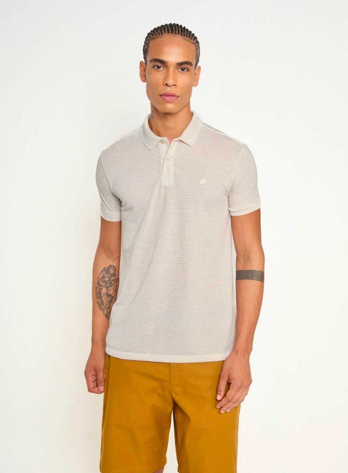 Polo Masculina com Textura e Botões Colcci Off Shell