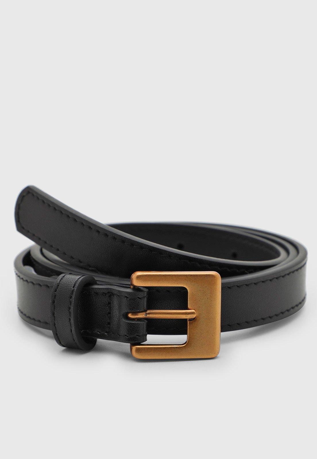 Cinto Feminino Santa Lolla Couro Fivela Metal Preto