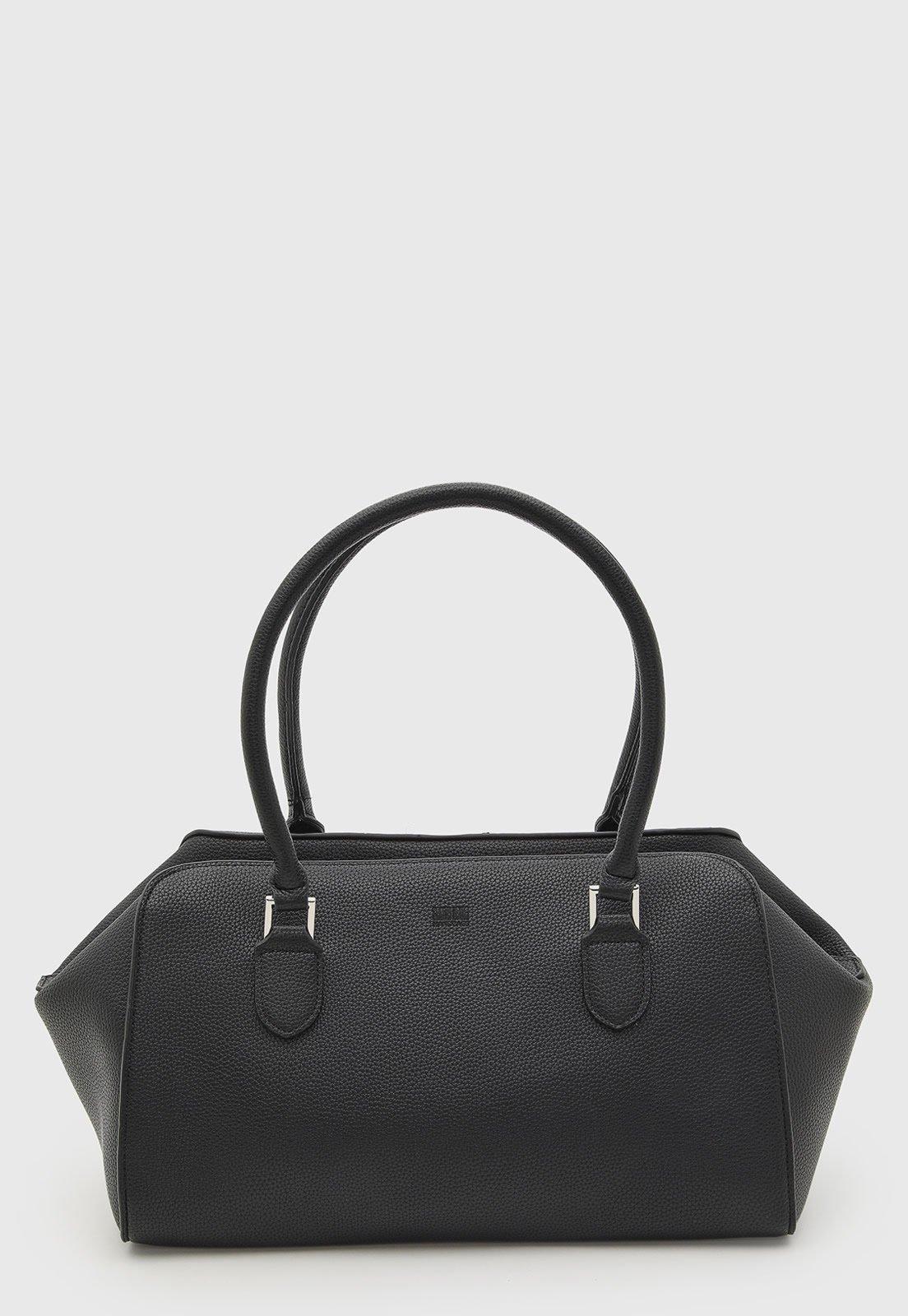 Bolsa Feminina Santa Lolla Estruturada Texturizada Preta