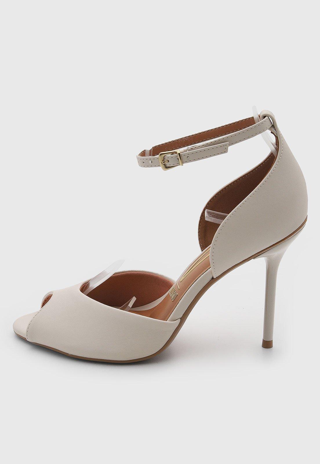 Sandália Feminina Vizzano Salto Alto Off-white