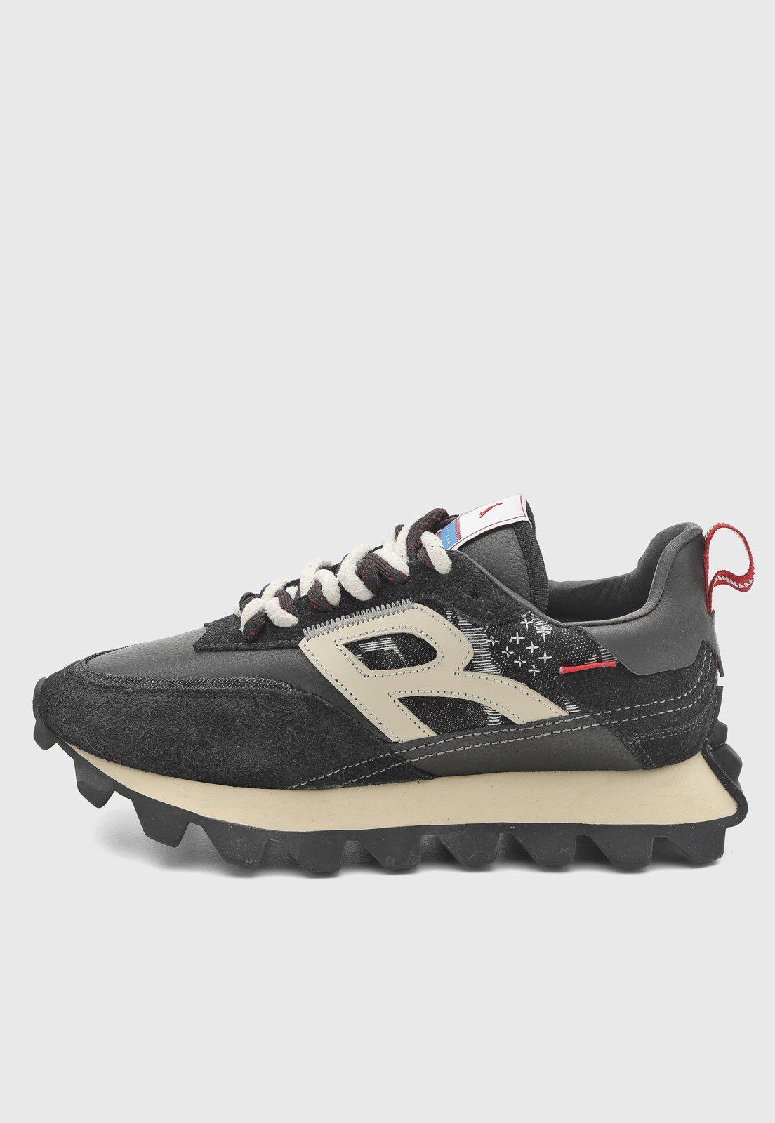 Tênis Masculino Reserva Logo Couro Preto
