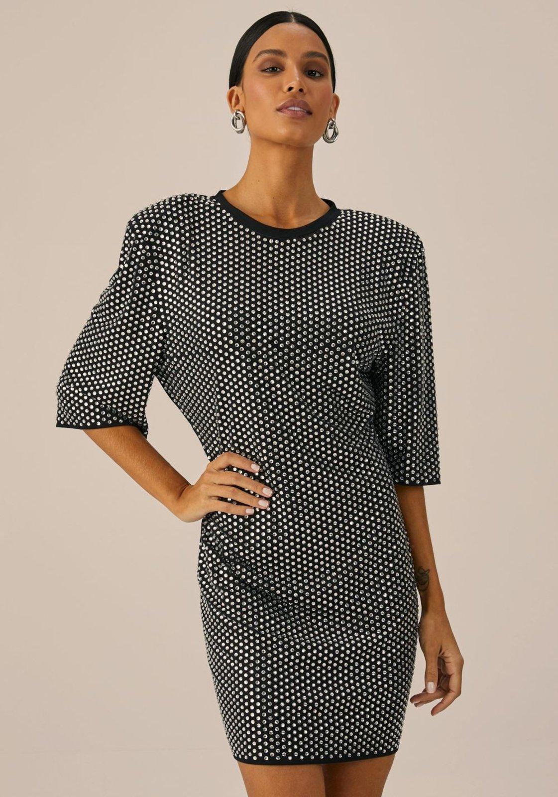 Vestido Shine Com Ombreira Lança Perfume