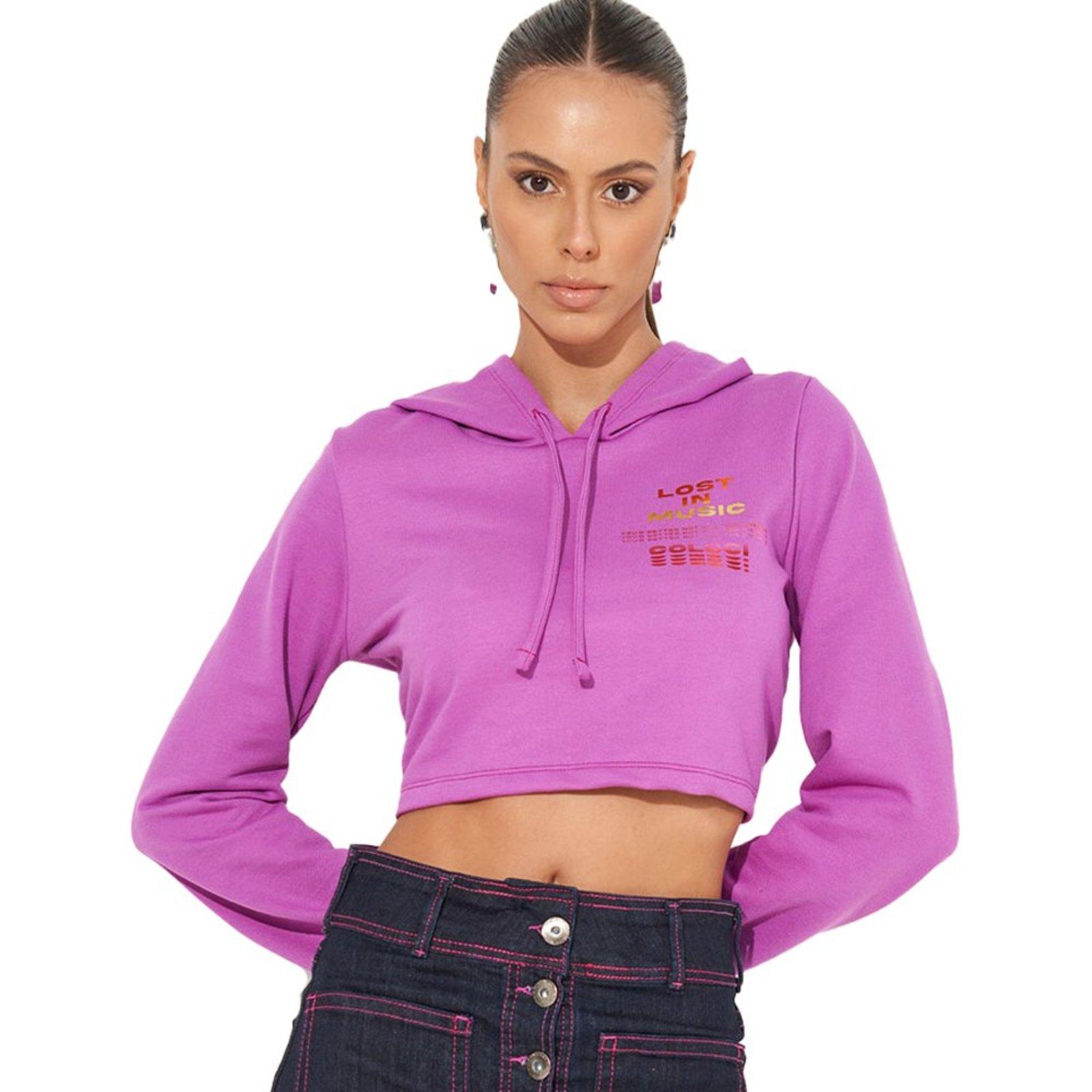 Moletom Colcci Comfort Com Capuz IN23 Lilás Feminino