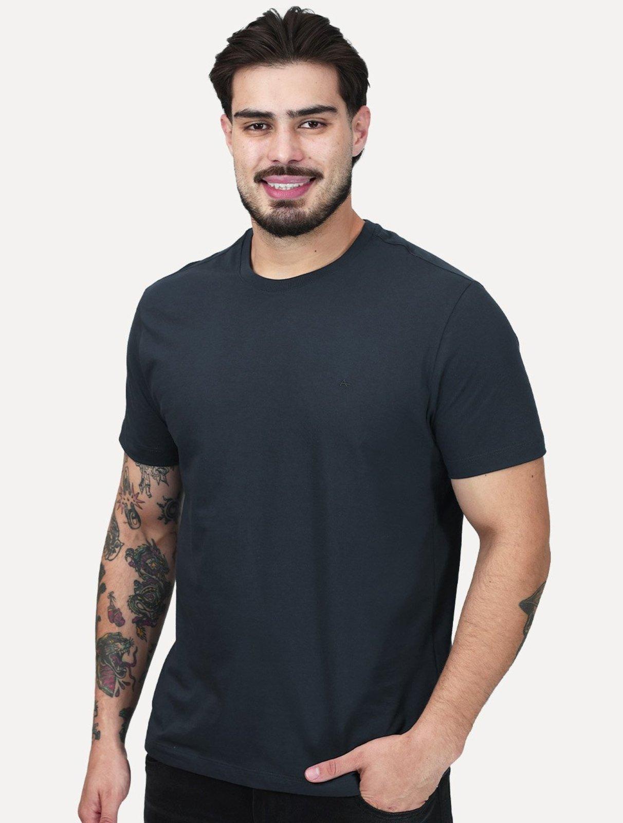 Camiseta Aramis Masculina Basica Mono Logo Surton Azul Marinho