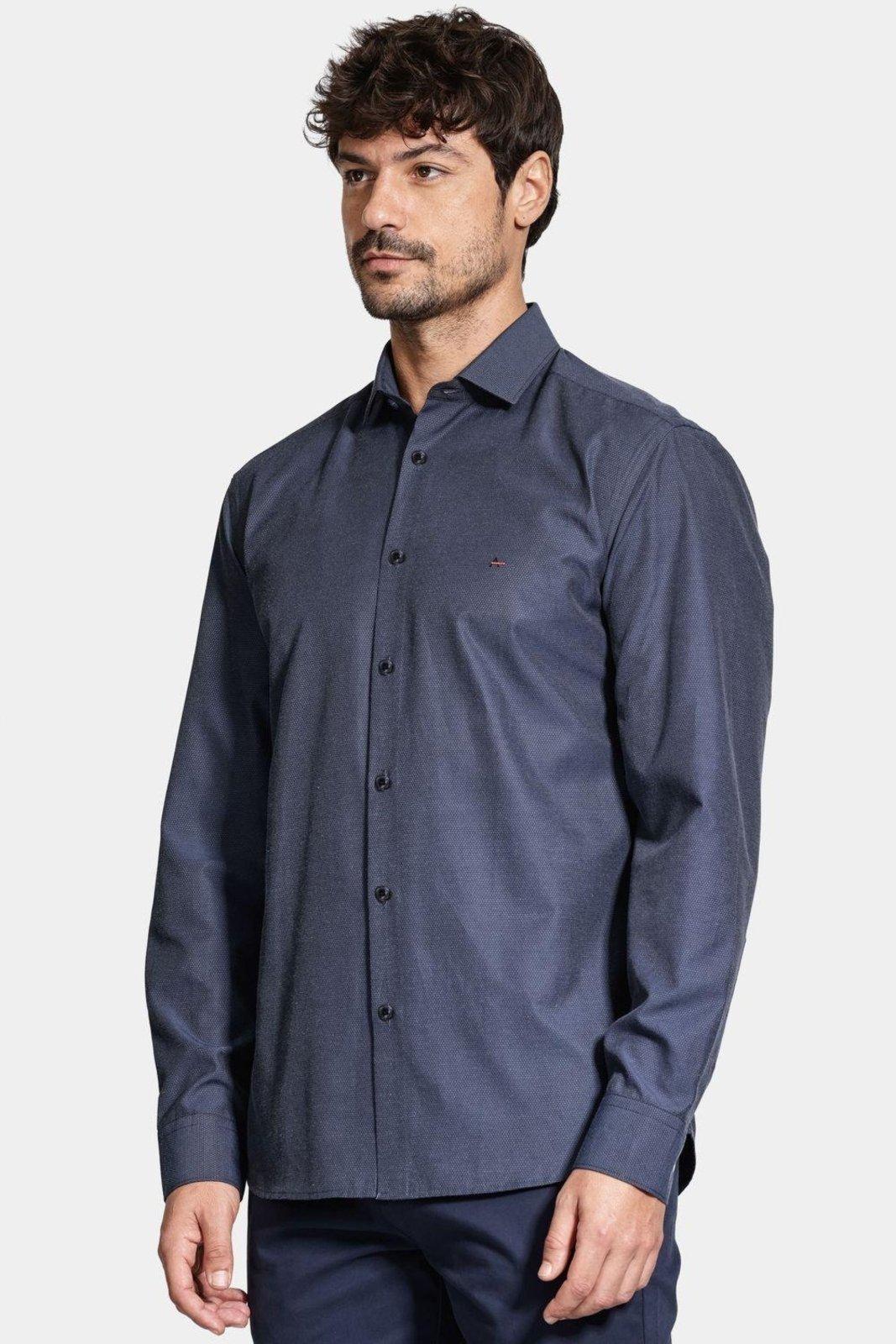 Camisa Aramis Manga Longa Algodão Misto Marinho