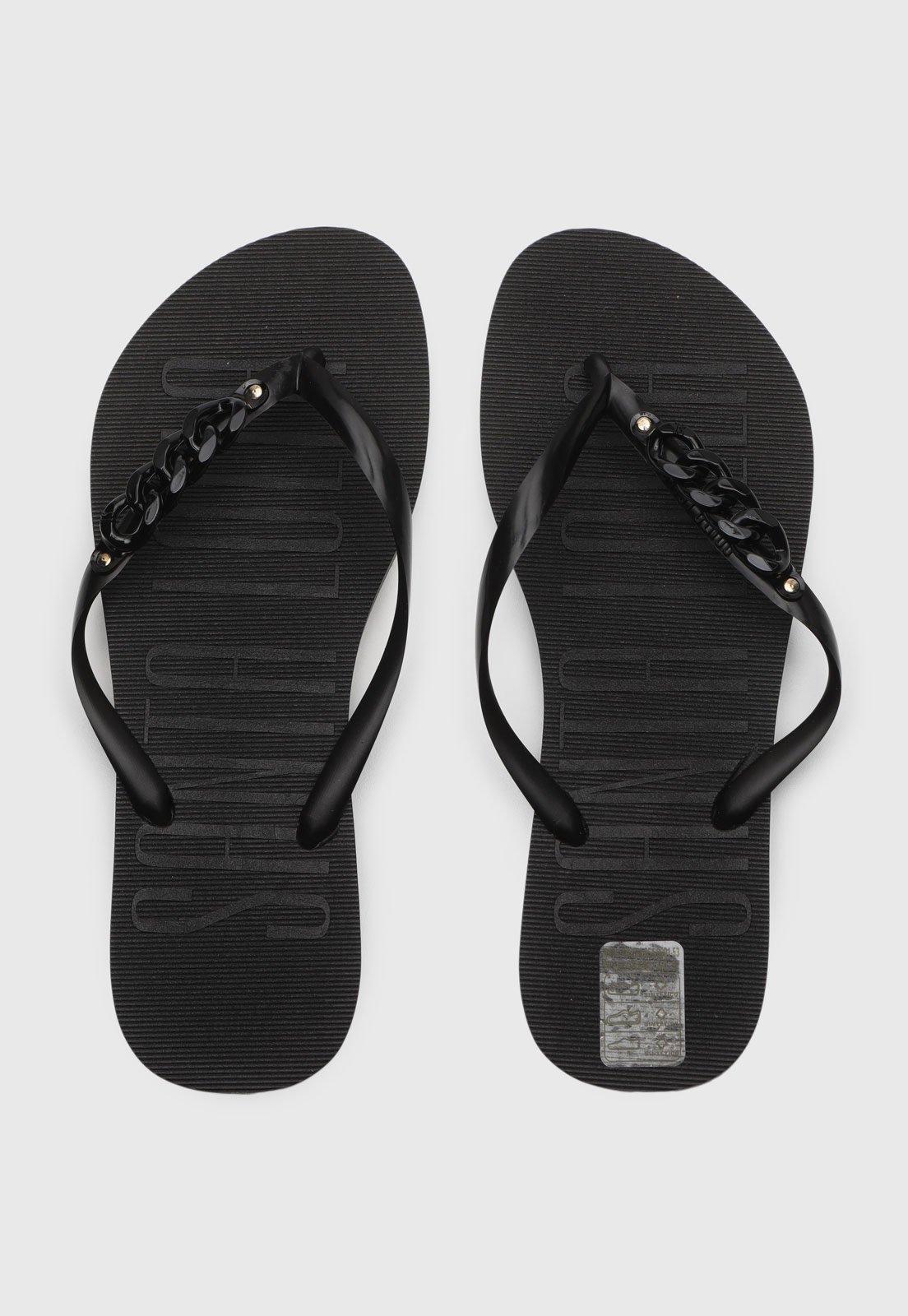 Chinelo Santa Lolla Logo Preto