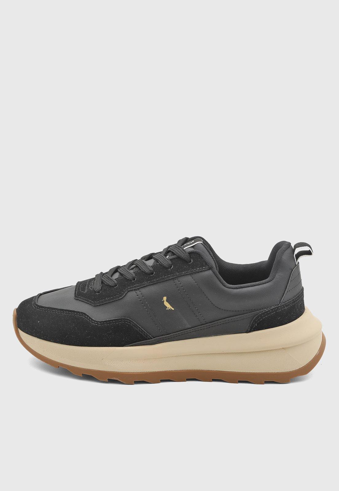 Tênis Masculino Reserva Casual Sola Alta Preto