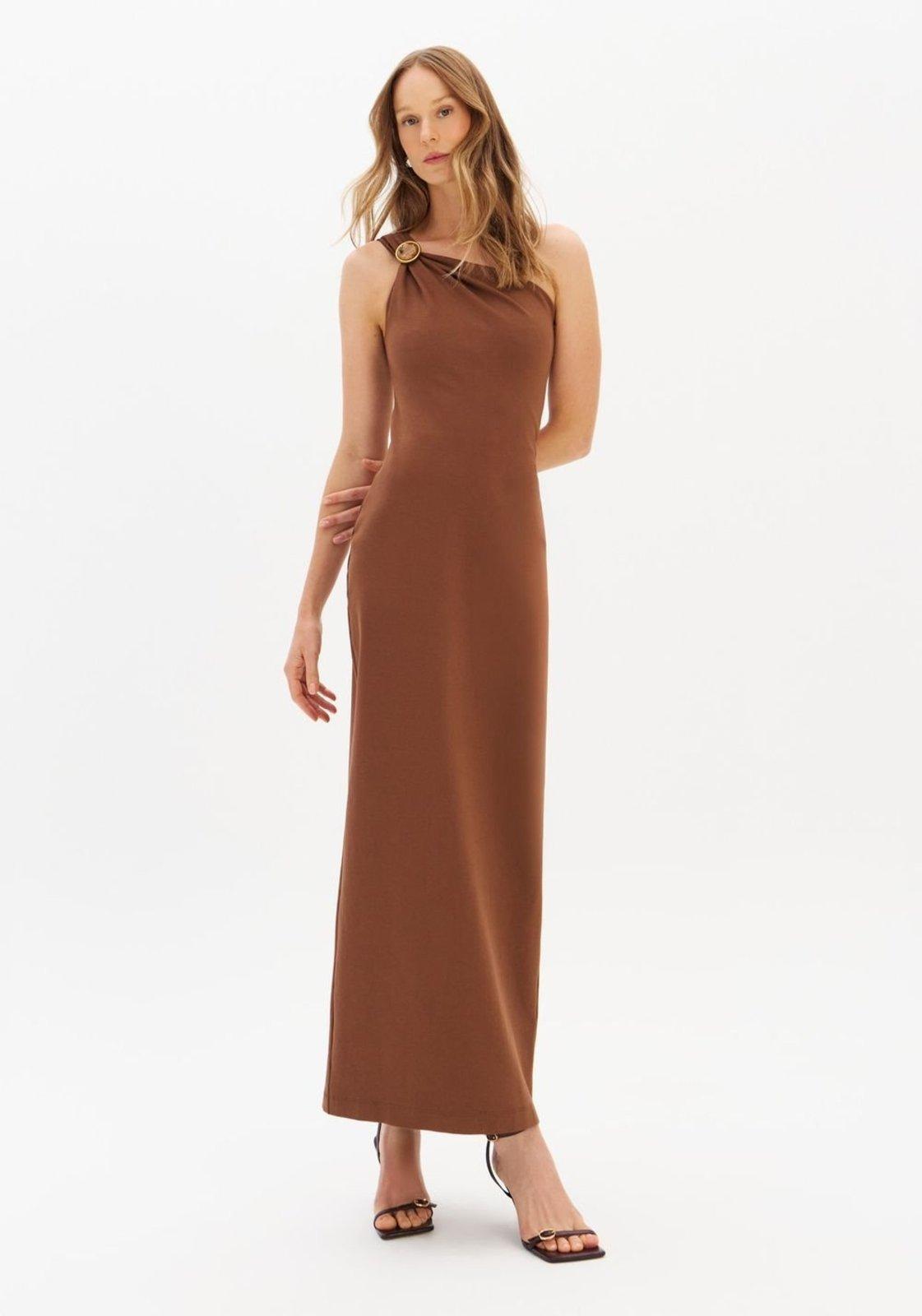 Vestido Super Midi Ombro Único Lança Perfume