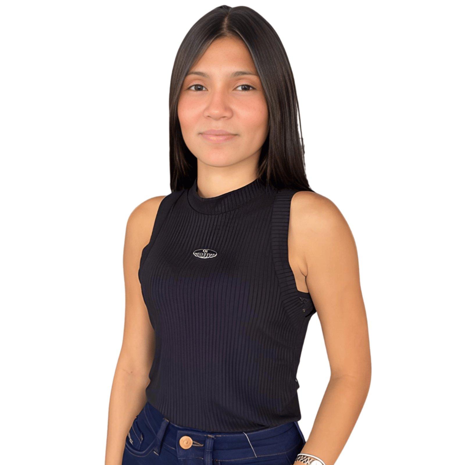Blusa Feminina Regata Logo Metal Colcci