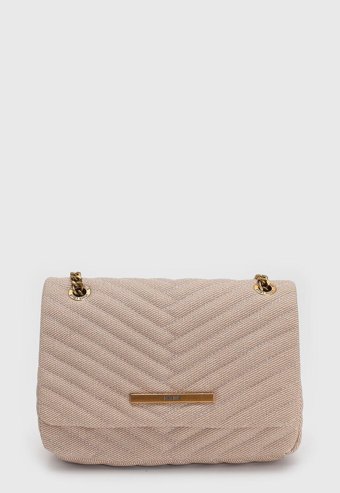Bolsa Tiracolo Santa Lolla Alça Corrente Bege