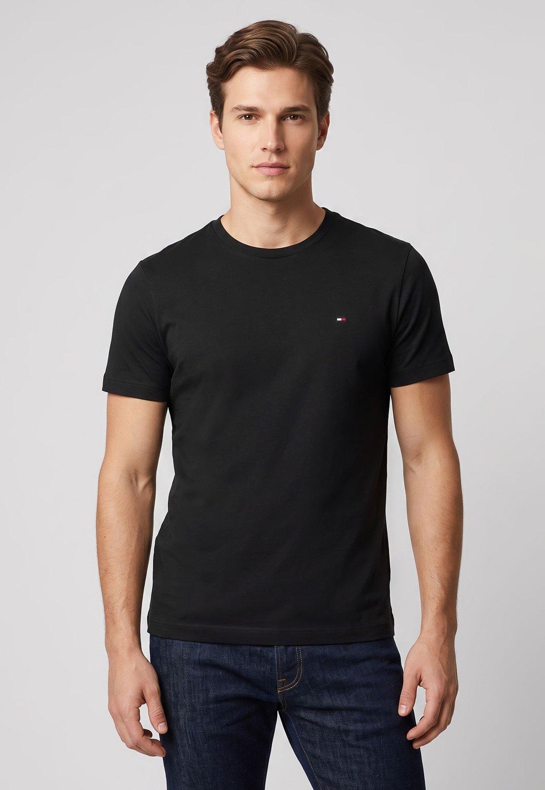 Camiseta Masculina Tommy Hilfiger Logp Preta