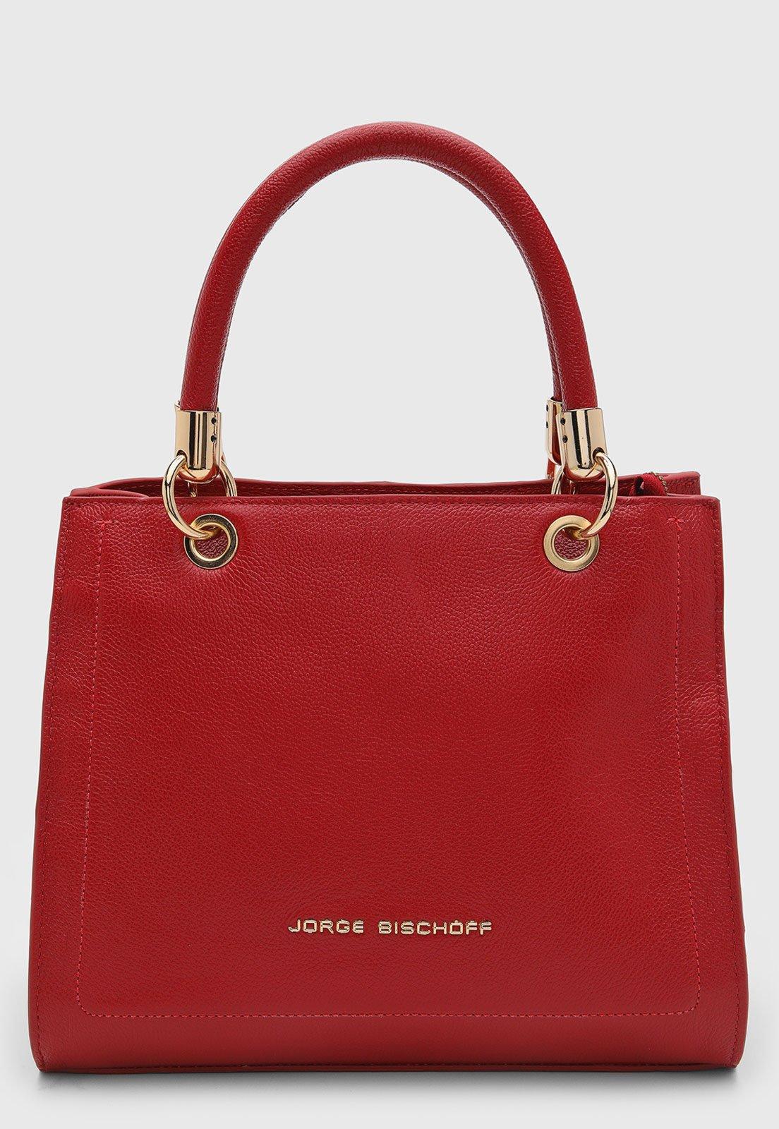 Bolsa Feminina Jorge Bischoff Couro Vermelha