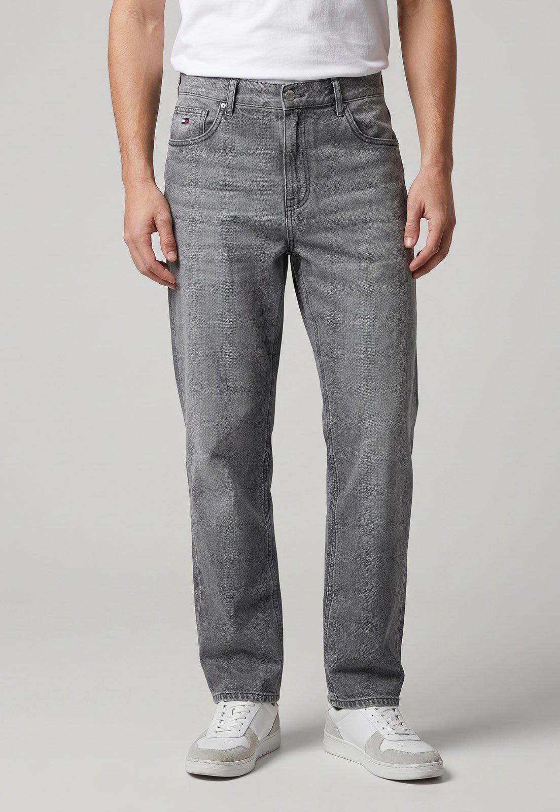 Calça Jeans Masculina Tommy Jeans Reta Sonny Cinza