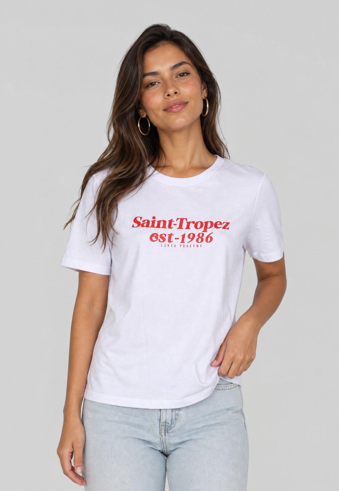 Camiseta Feminina Lança Perfume Saint-Tropez Branca