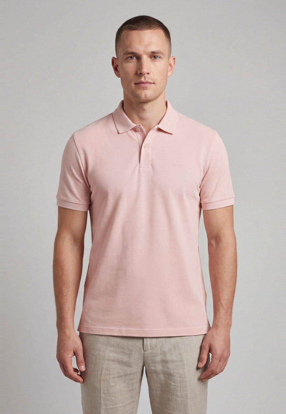 Polo Masculina Colcci Gola Polo Rosa