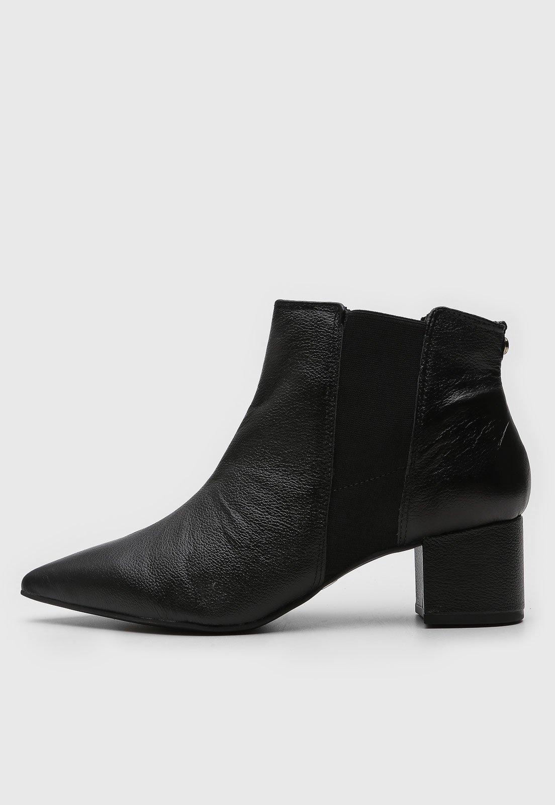 Bota Bottero Cano Baixo Texturizada Preta