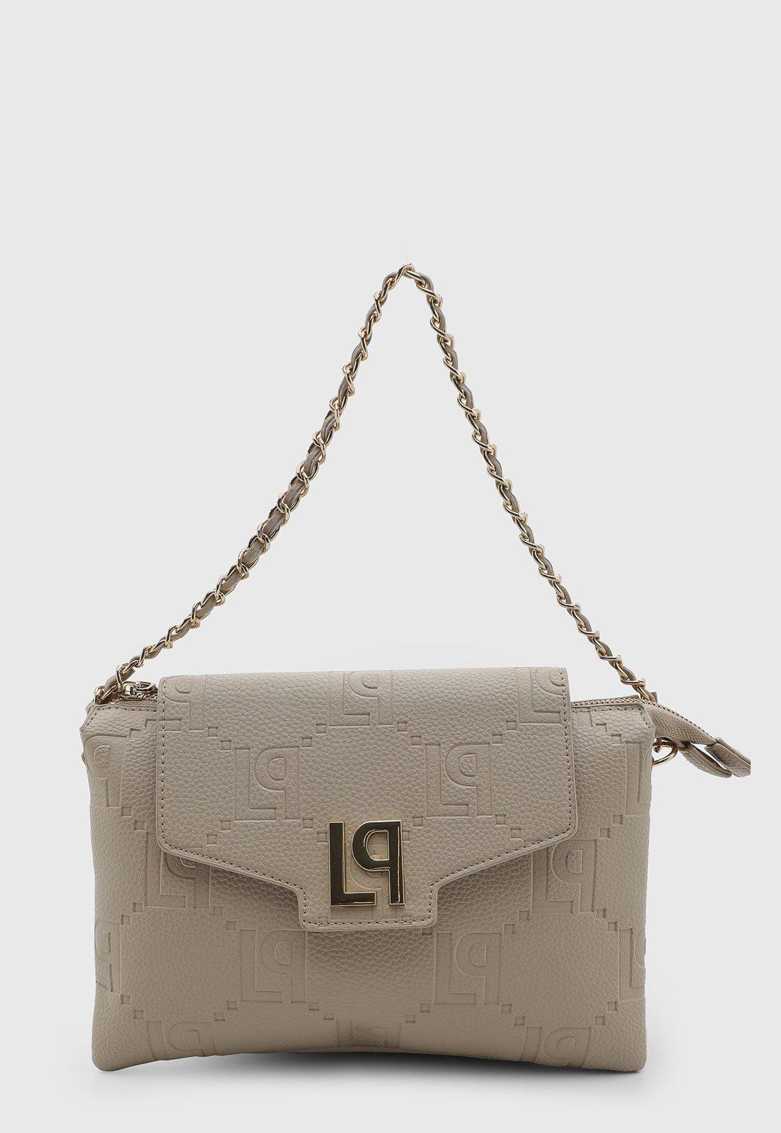Bolsa Média Lança Perfume Texturizada Bege