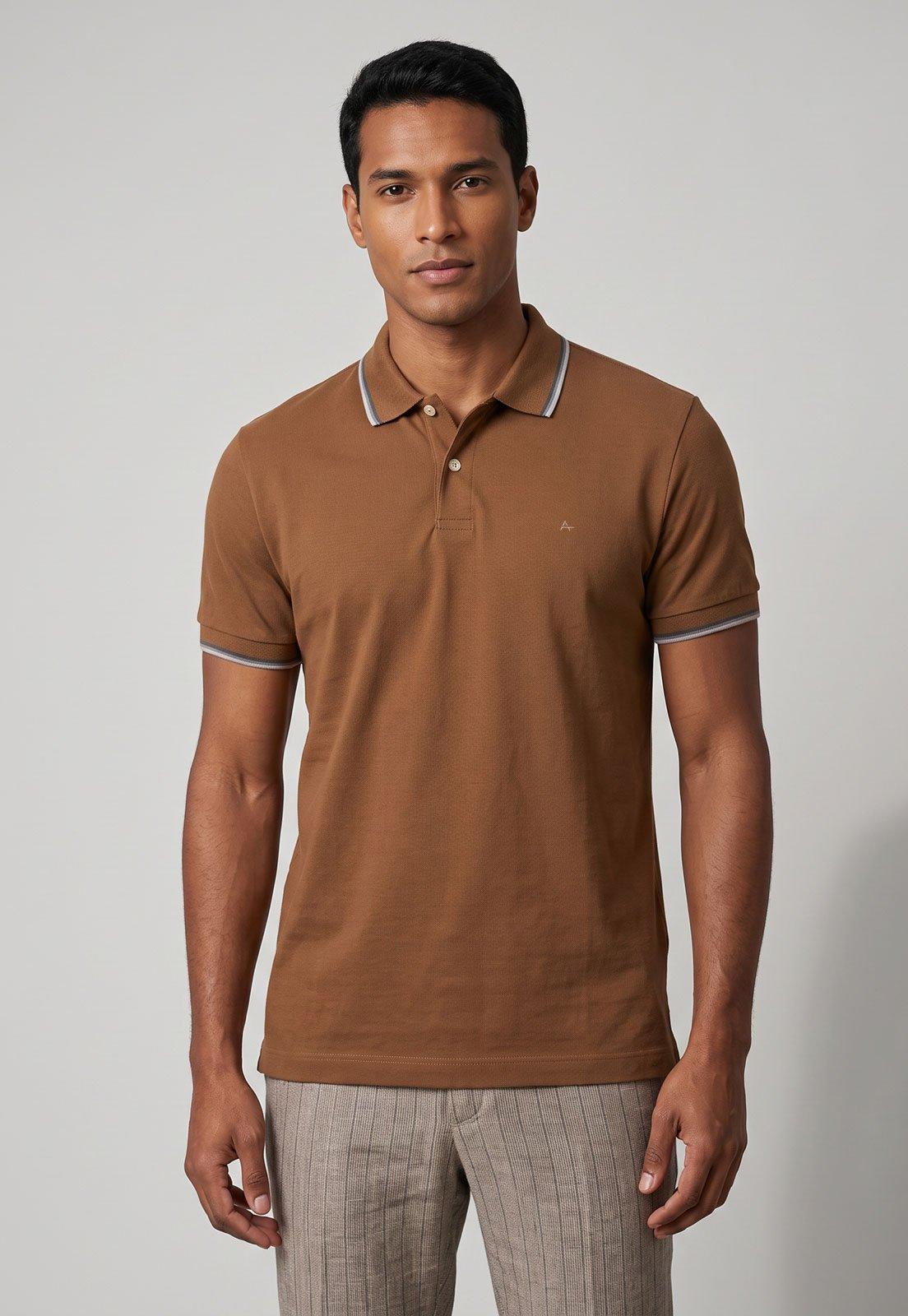 Polo Masculina Aramis Clássica Marrom