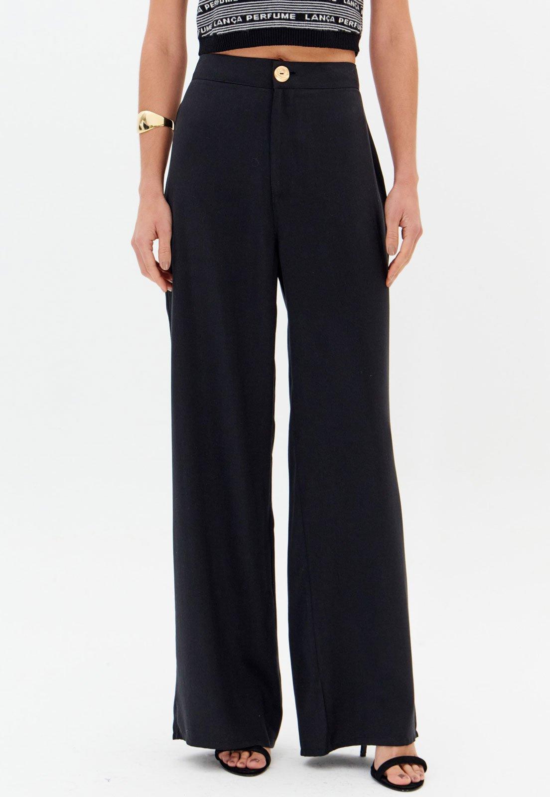 Calça Feminina Lança Perfume Wide Leg Preta