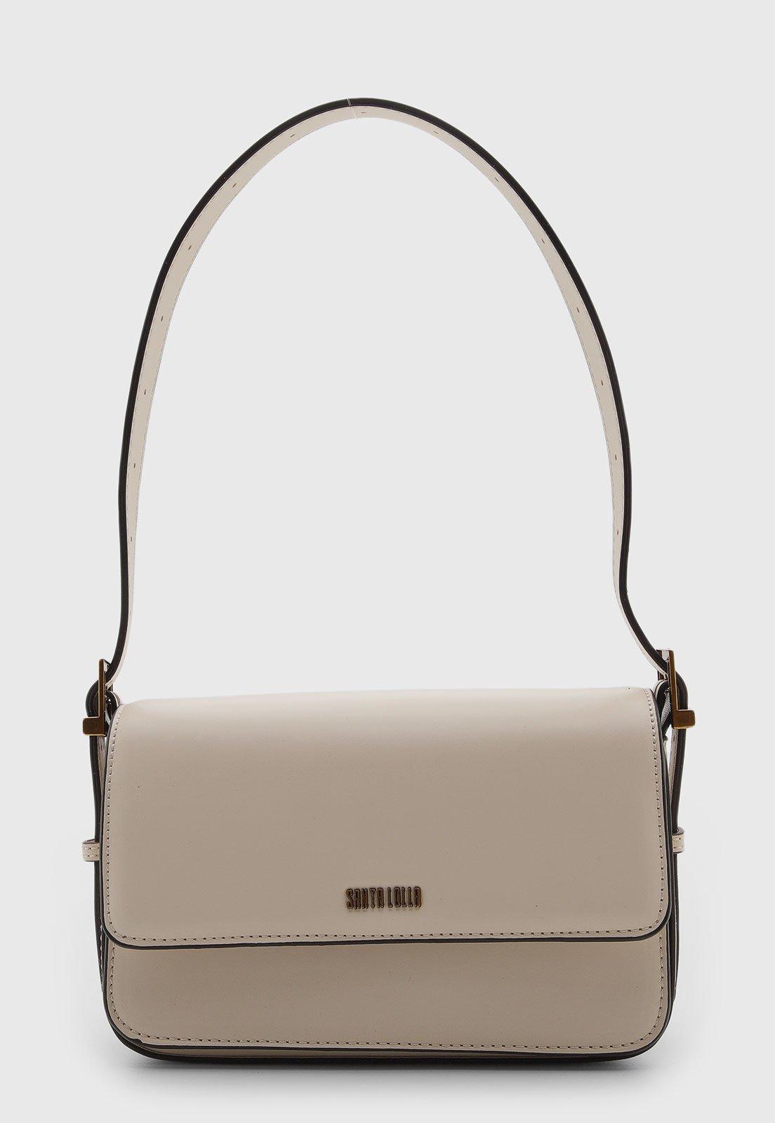 Bolsa Santa Lolla Retangular Alça Ajustável Off-White