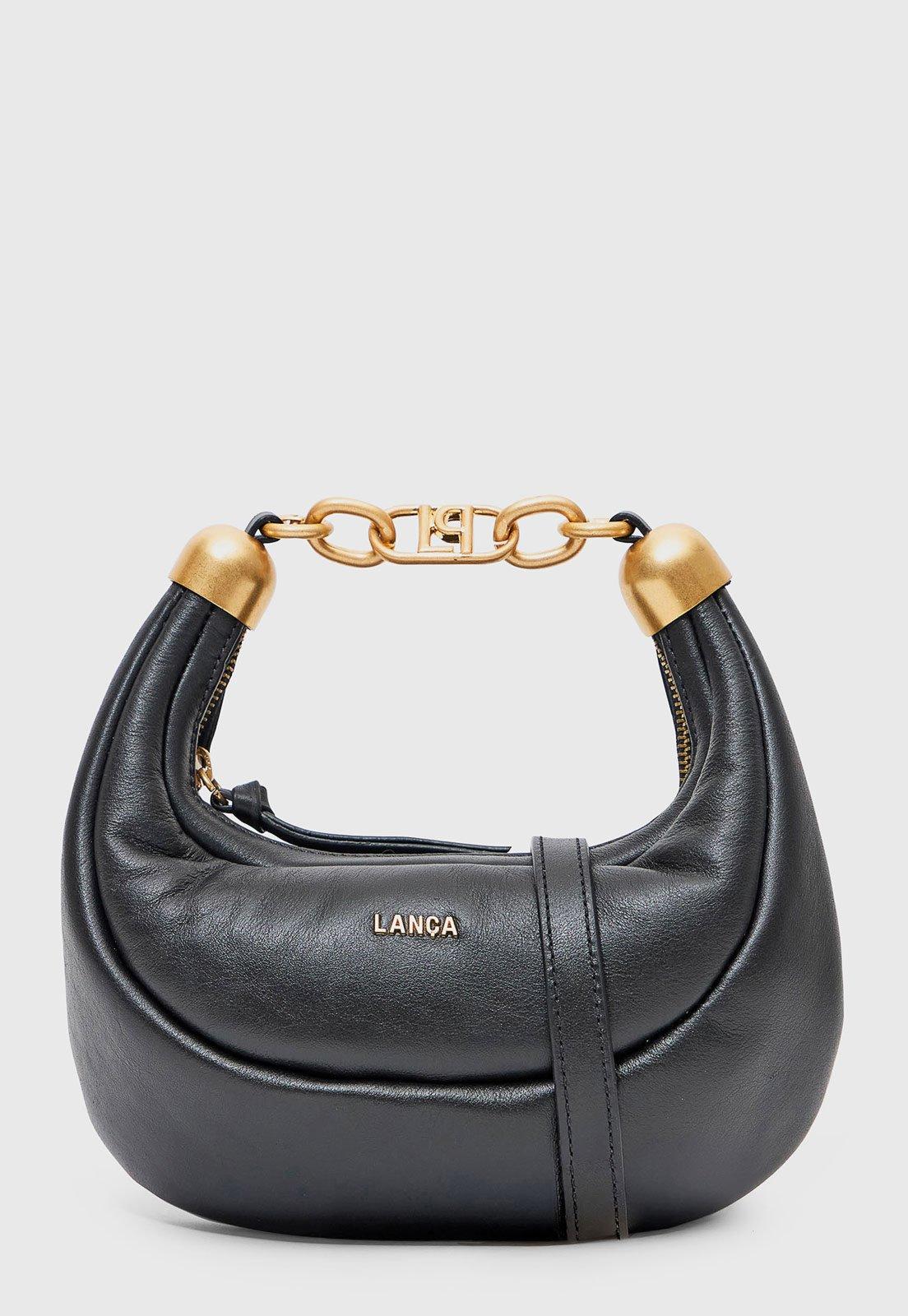 Bolsa Feminina Lança Perfume Pequena Couro Preta