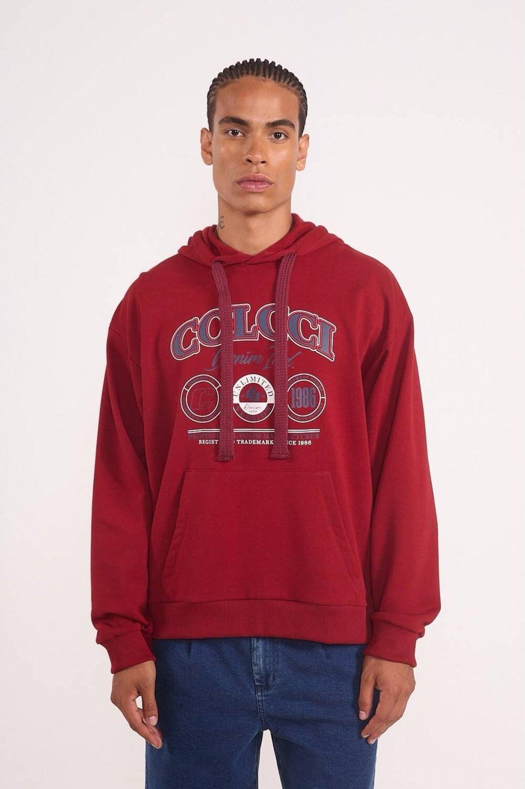 Blusão Moletom com Capuz Heritage Colcci Vermelho Vin Rouge