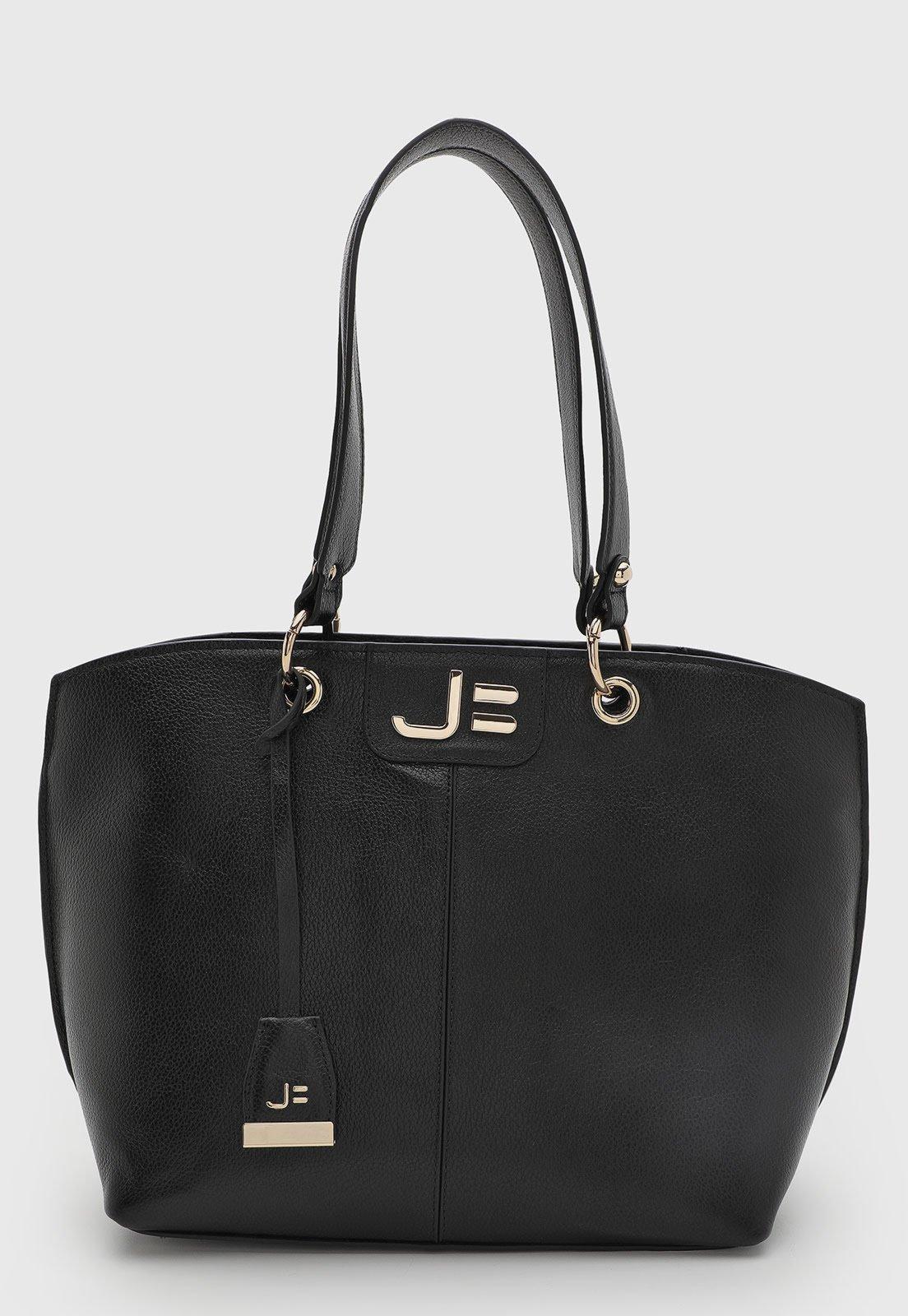 Bolsa Feminina Jorge Bischoff Couro Preta