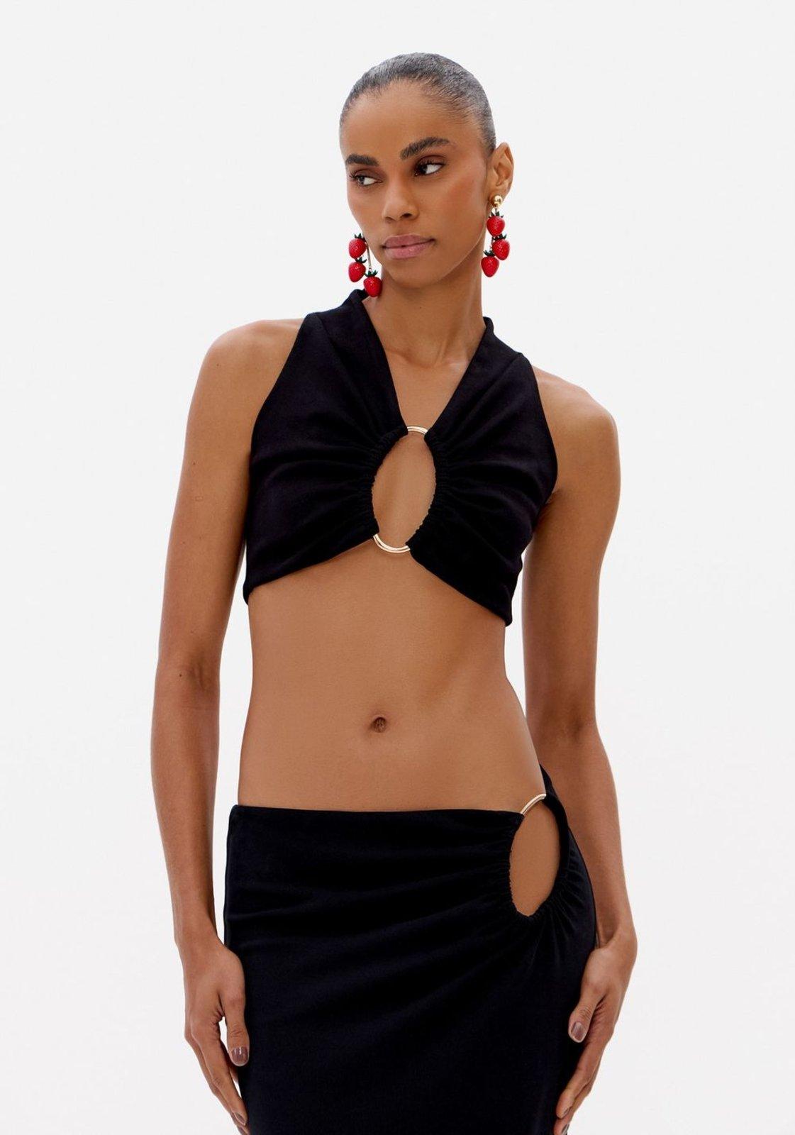 Top Cropped Com Metal Lança Perfume