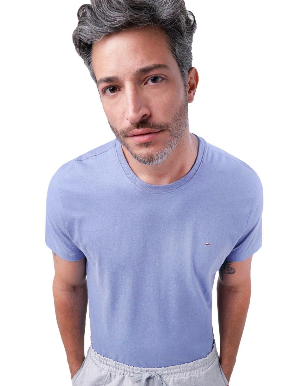 Camiseta Aramis Masculina Basic Lisa Azul Indigo