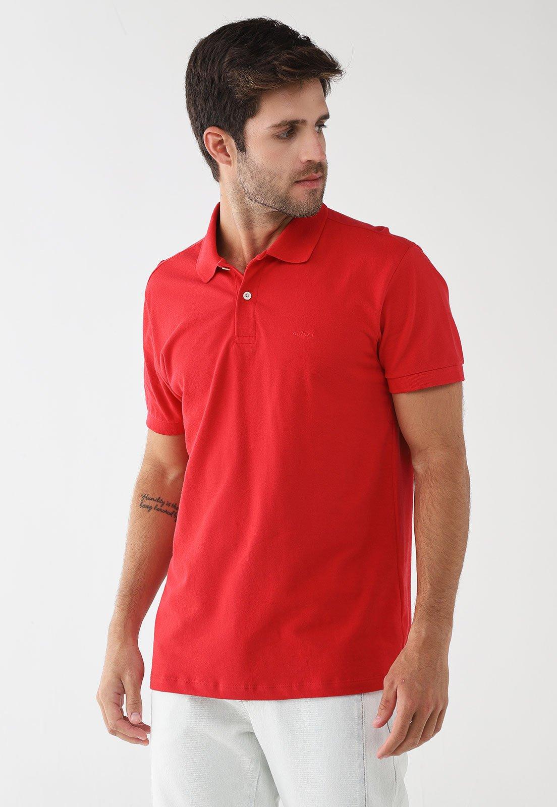 Polo Masculina Colcci Gola Tradicional Vermelha