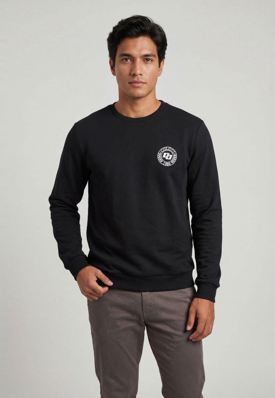 Blusa de Moletom Masculina Colcci Estampa Frontal Preta