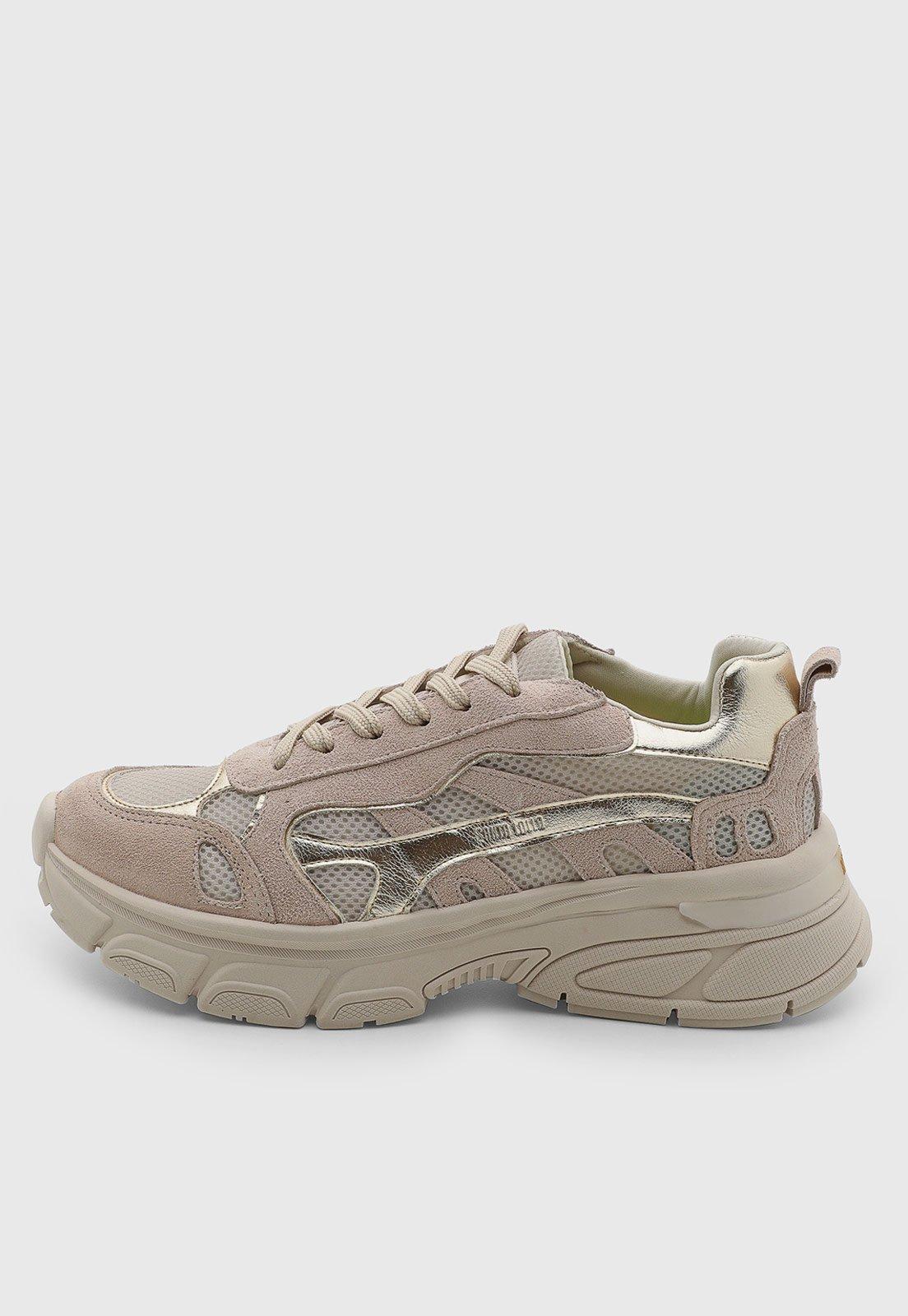 Tênis Feminino Santa Lolla Couro Chunky Bege