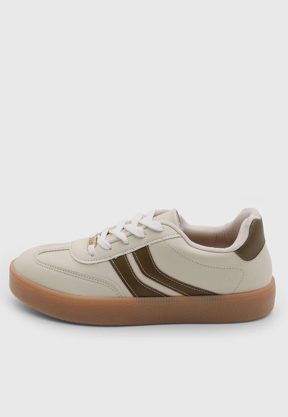 Tênis Feminino Vizzano Detalhe Marrom Bege