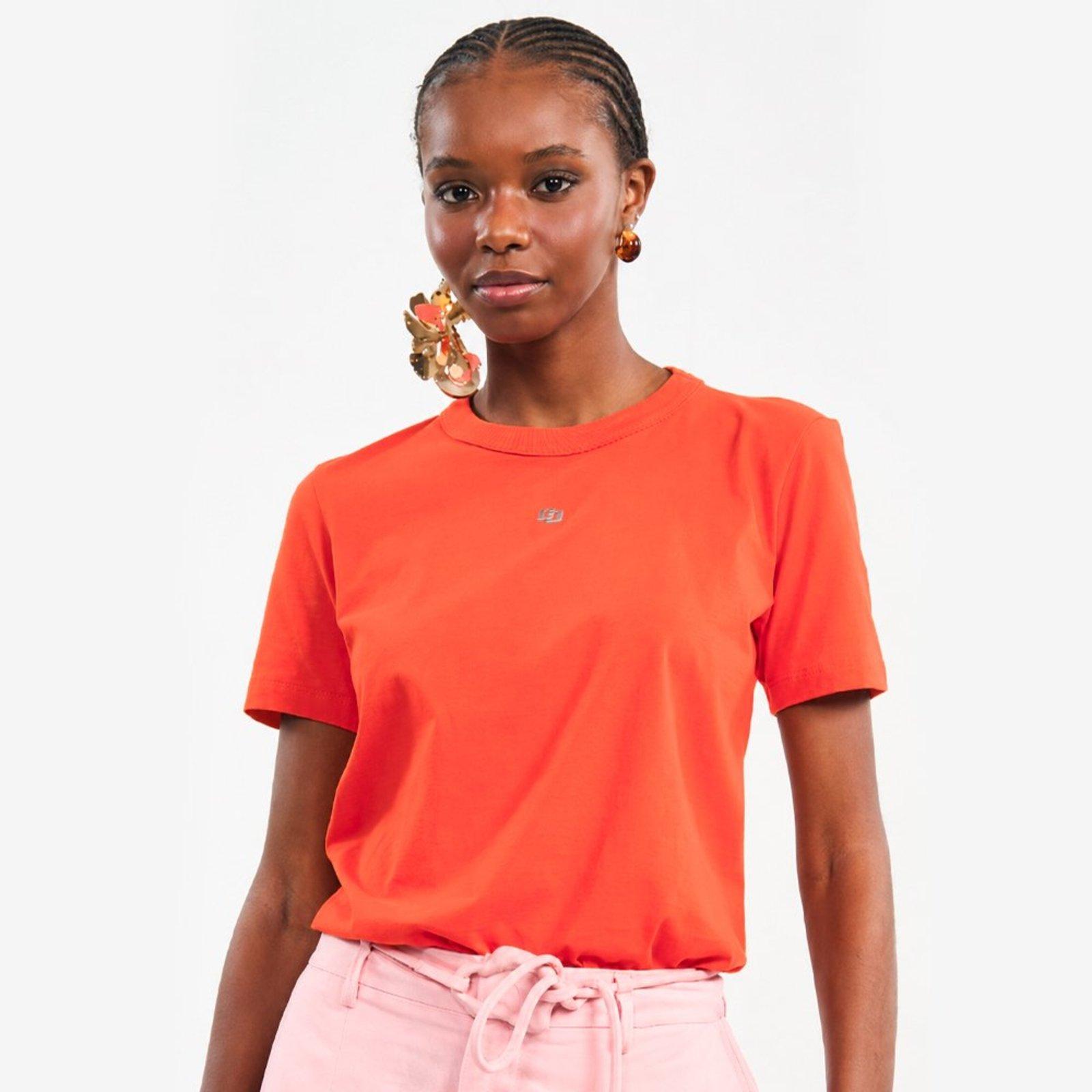 Camiseta Colcci Mini Icon Pr27 Laranja Feminino