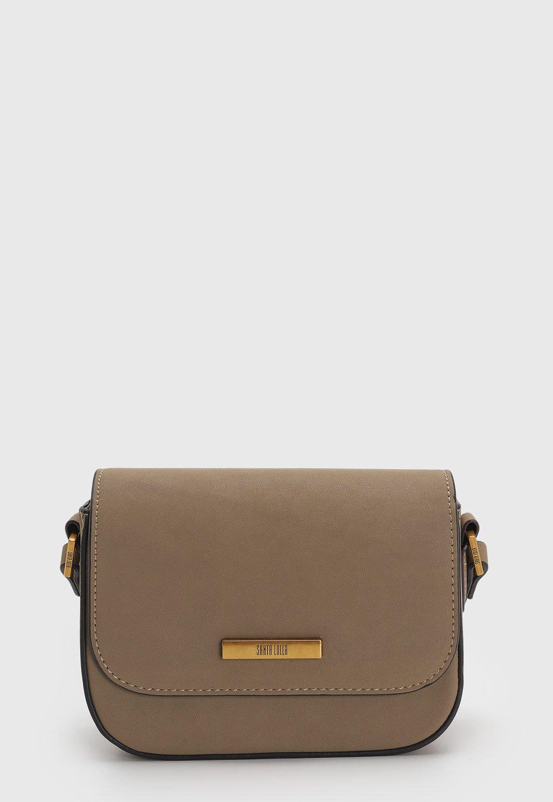 Bolsa Pequena Santa Lolla Detalhe Metálico Bege