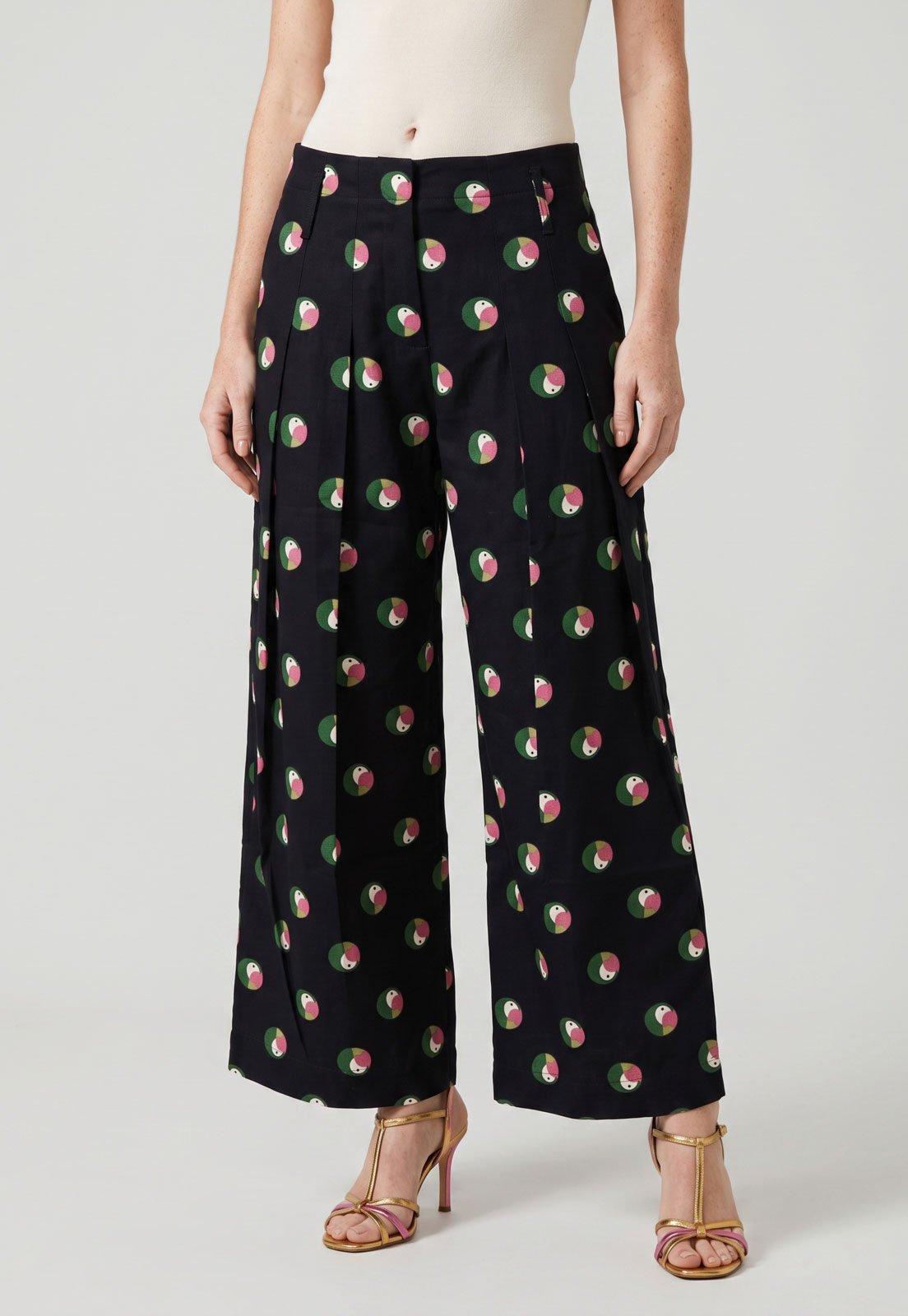 Calça Feminina FARM Estampada Preta