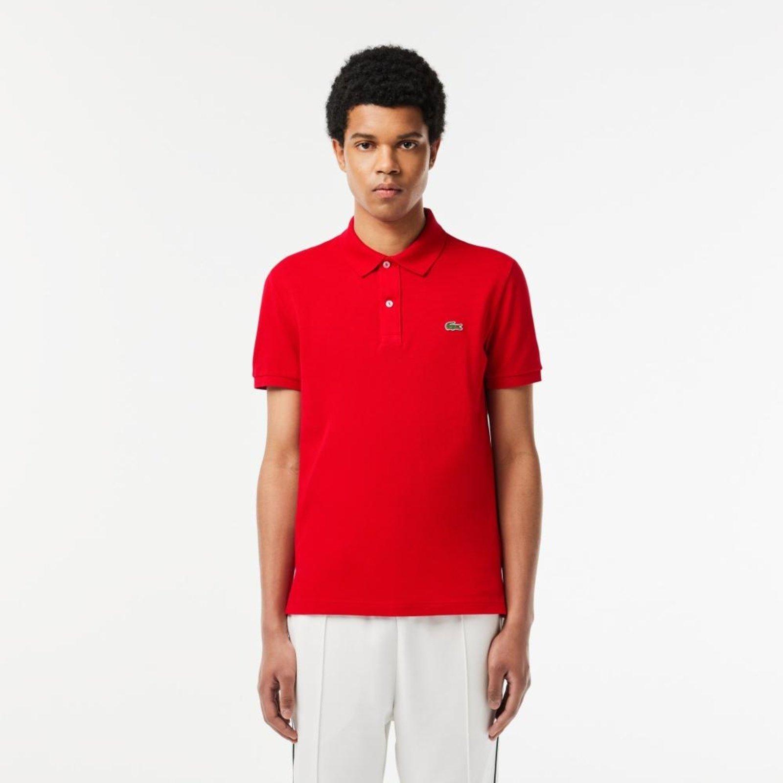 Camisa Polo masculina Slim Fit em petit piquet Vermelho
