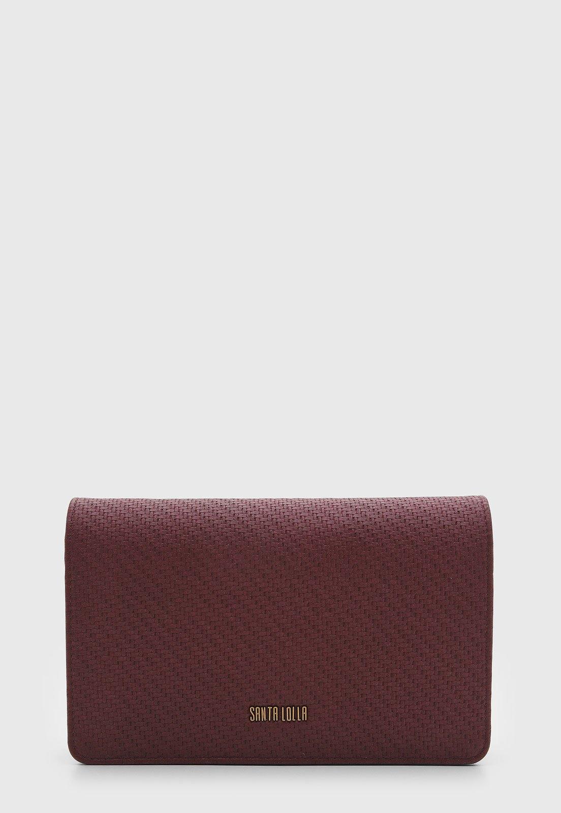 Bolsa Santa Lolla Retangular Texturizada Vinho