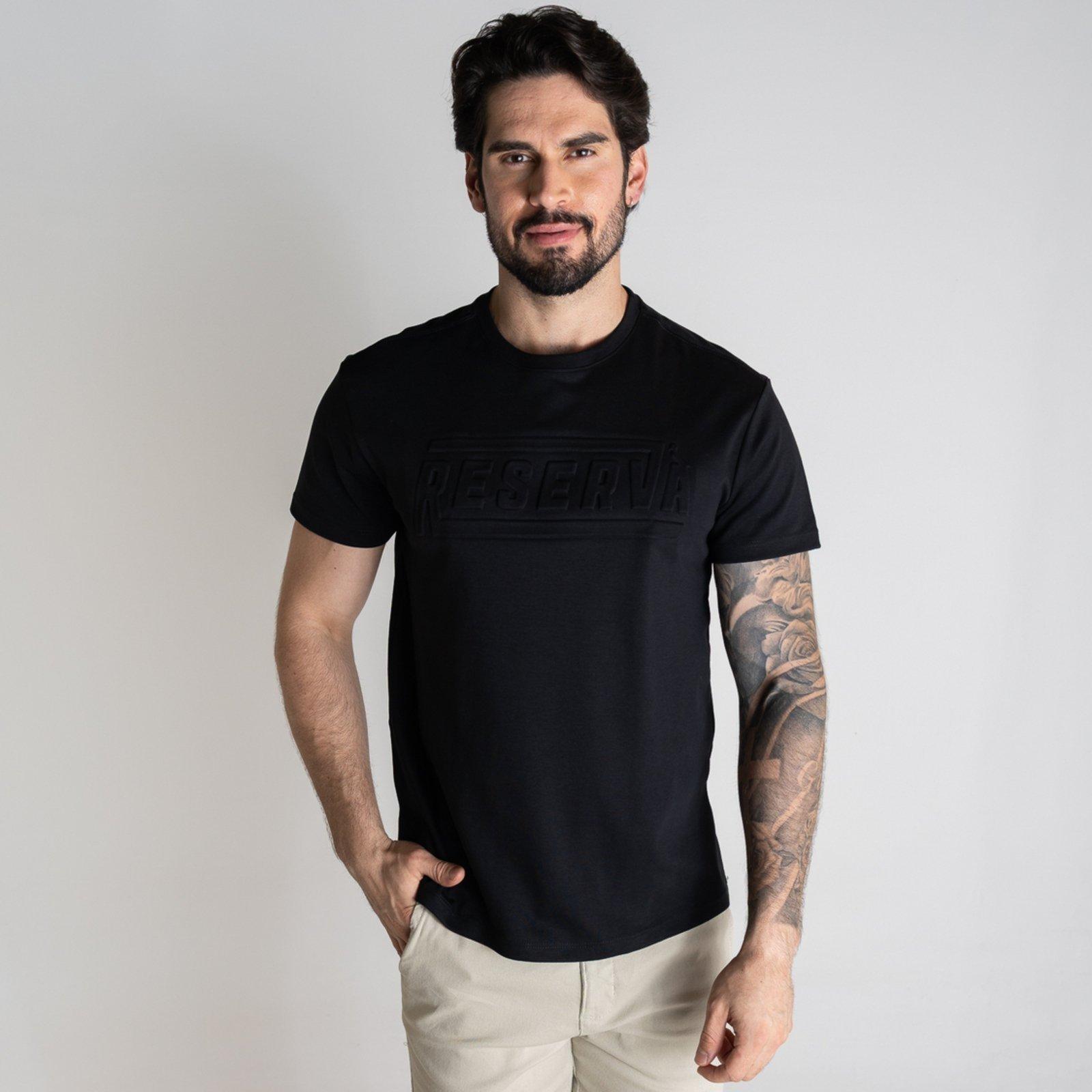 Camiseta Reserva Duplo Fio High Relief Preta